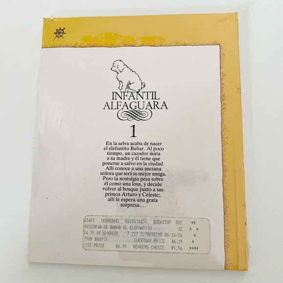 Historia De Babar El Elefantito Jean de Brunhoff Spanish Language NEW SEALED - Picture 2 of 3